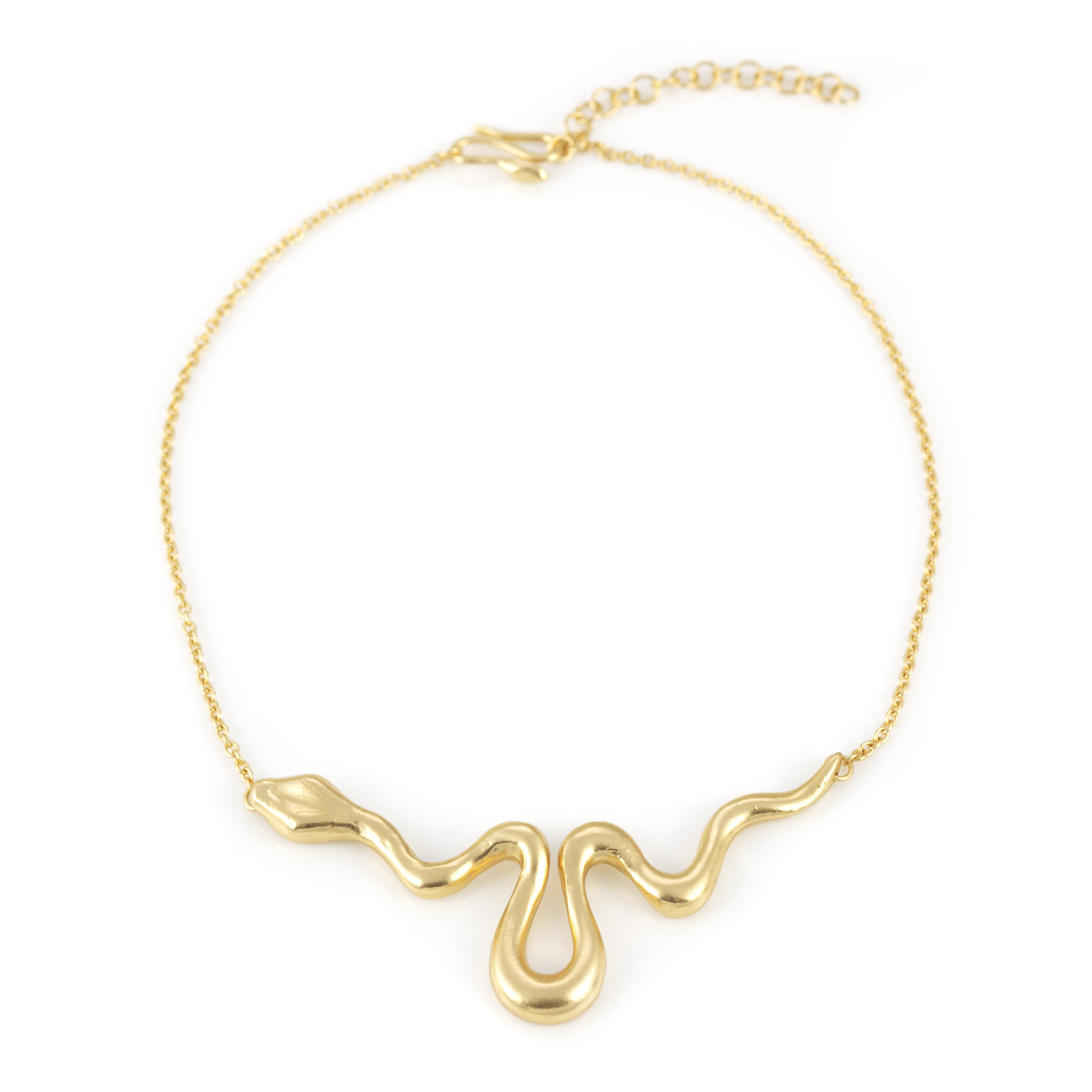 BODY_ribbon necklace L gold plated bronze